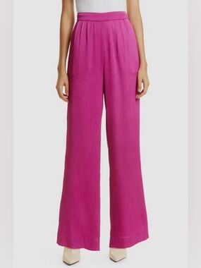 Toccin Women's Pink Crushed Satin Wide-Leg Pants Size Size 0 MSRP $425